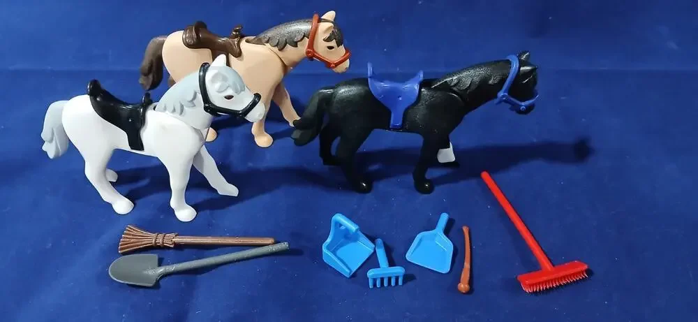 Playmobil Lot of Horses Horse Care Barn Tools Saddles Accessories Vintage